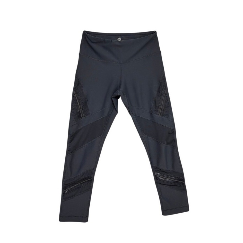 90 Degree by‎ Reflex XS Black Moto Mesh Panel High Waist Leggings Athleisure